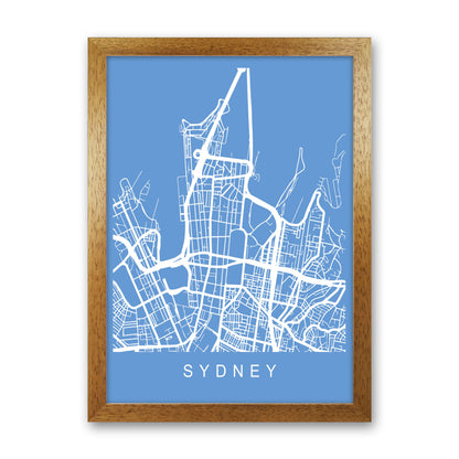 Sydney Map Blueprint Art Print by Pixy Paper Oak Grain