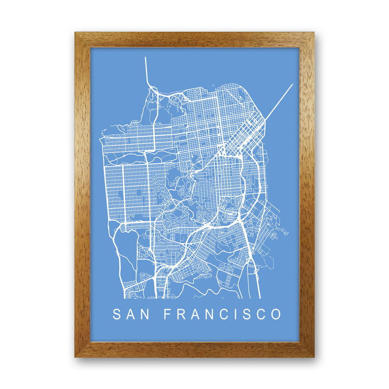 San Francisco Map Blueprint Art Print by Pixy Paper Oak Grain