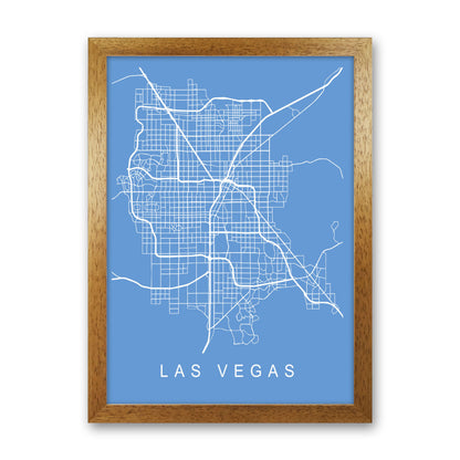Las Vegas Map Blueprint Art Print by Pixy Paper Oak Grain