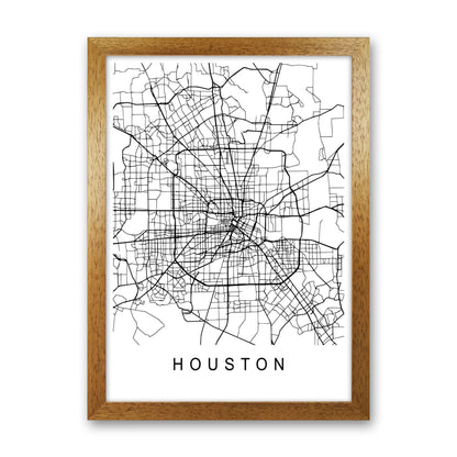 Houston Map Art Print by Pixy Paper Oak Grain