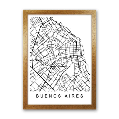 Buenos Aires Map Art Print by Pixy Paper Oak Grain