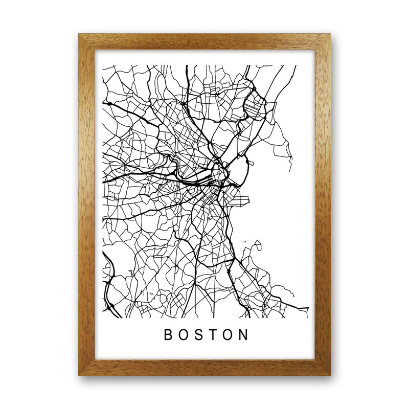 Boston Map Art Print by Pixy Paper Oak Grain