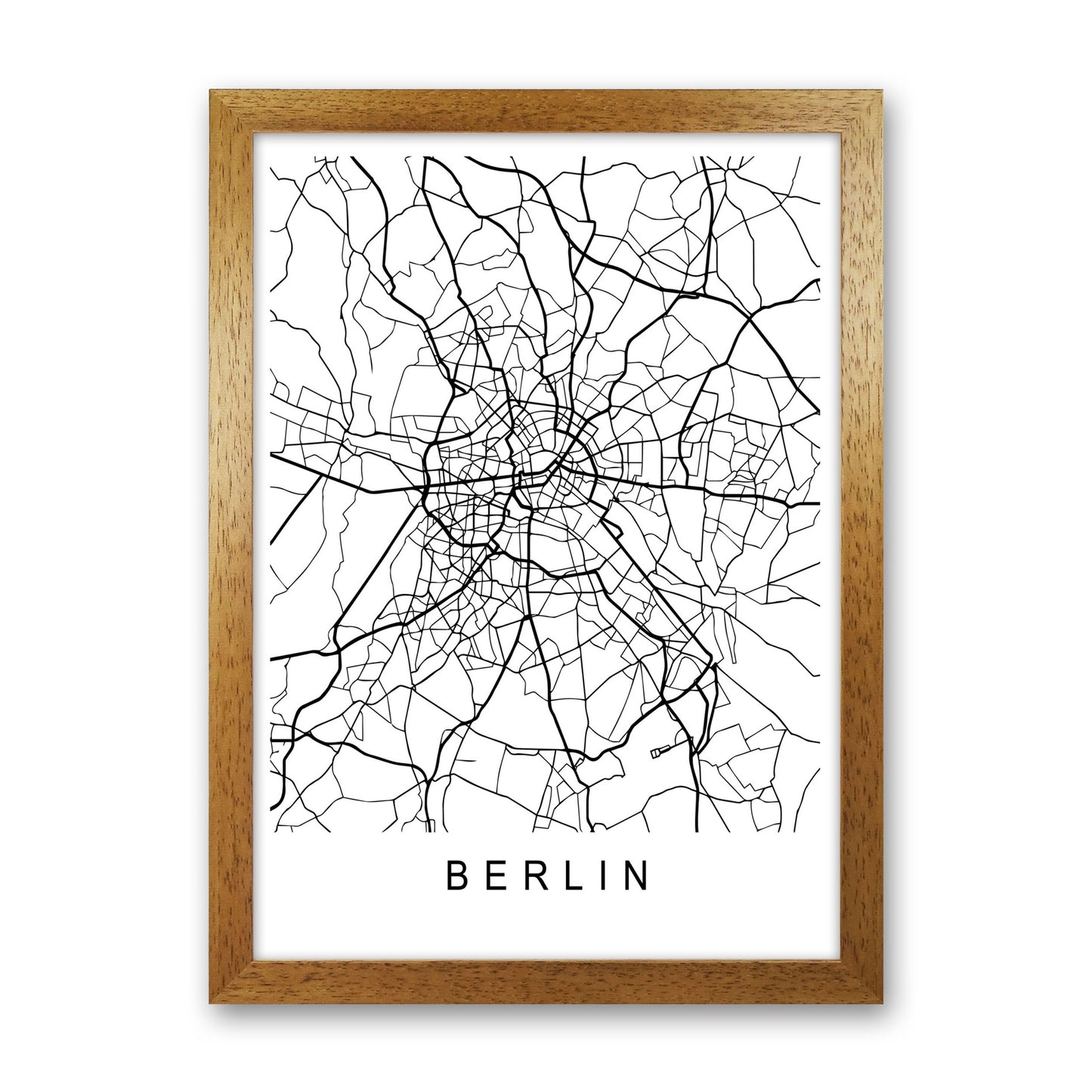 Berlin Map Art Print by Pixy Paper Oak Grain