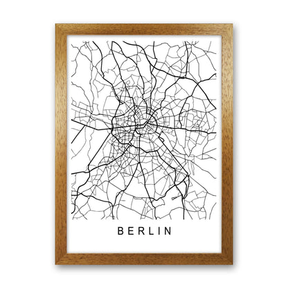 Berlin Map Art Print by Pixy Paper Oak Grain