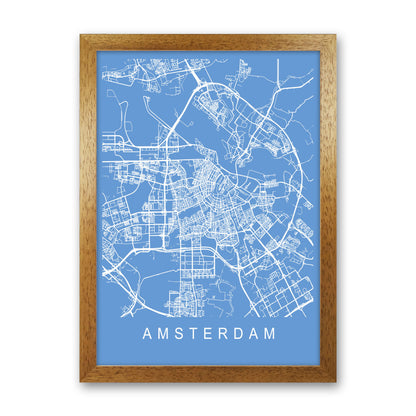 Amsterdam Map Blueprint Art Print by Pixy Paper Oak Grain