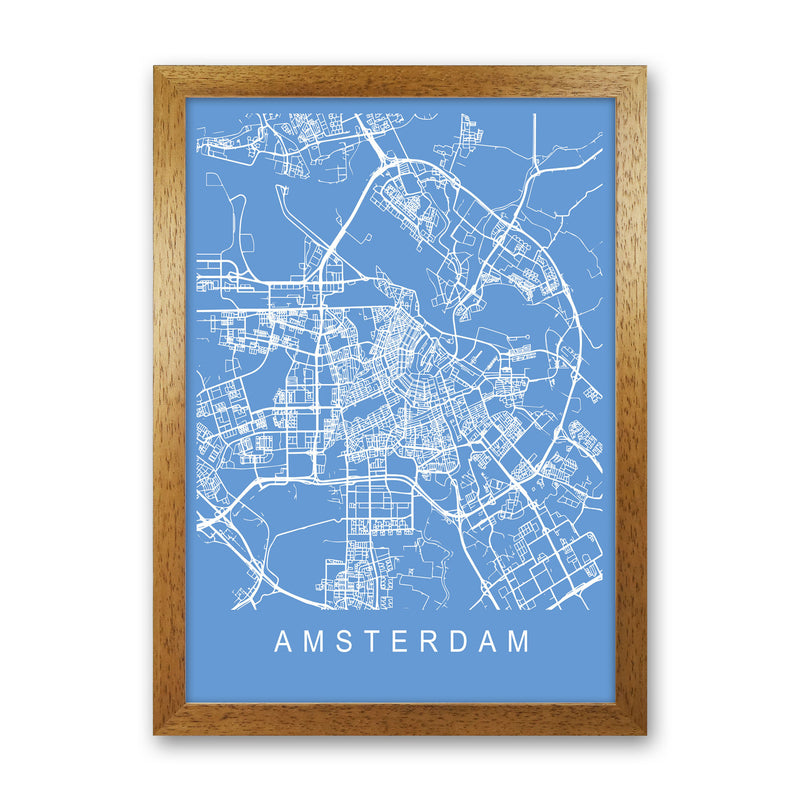 Amsterdam Map Blueprint Art Print by Pixy Paper Oak Grain