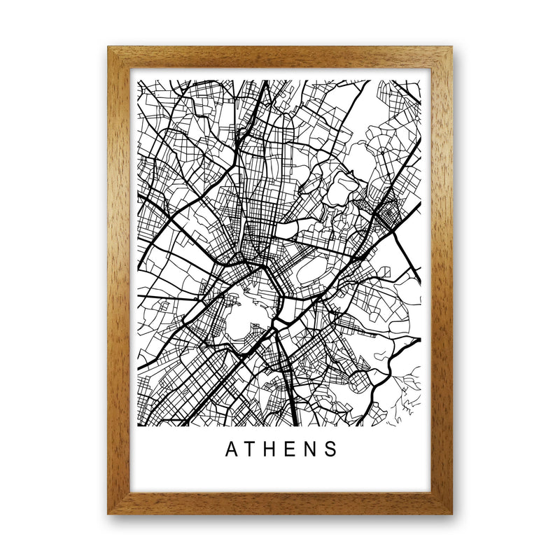 Athens Map Art Print by Pixy Paper Oak Grain