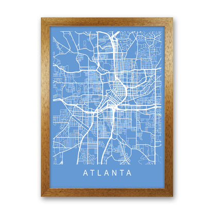 Atlanta Map Blueprint Art Print by Pixy Paper Oak Grain