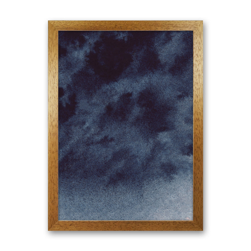 Sand Navy Watercolour Art Print by Pixy Paper Oak Grain