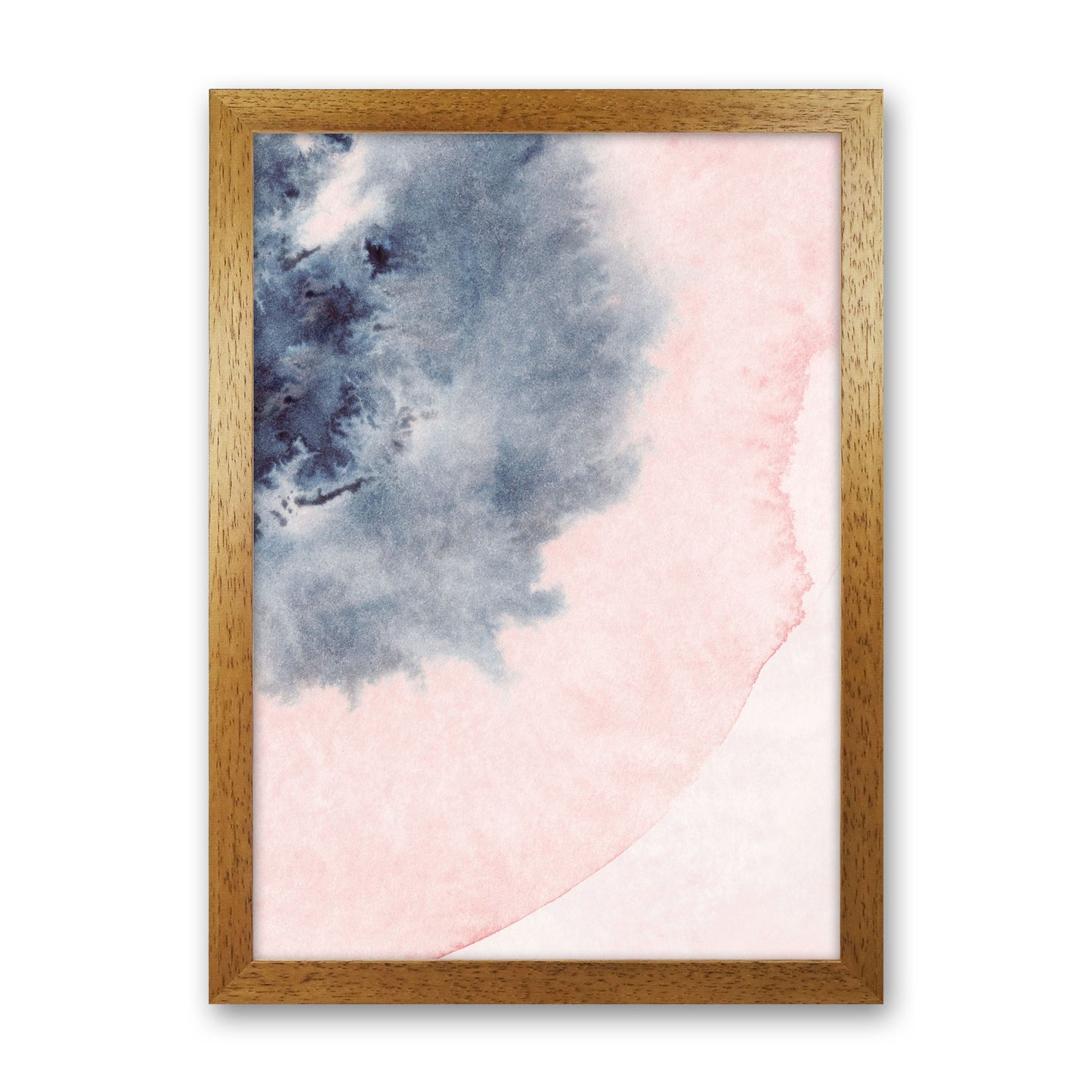 Sand Pink and Navy Watercolour 05 Art Print by Pixy Paper Oak Grain
