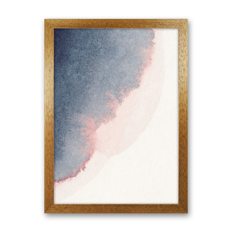 Sand Pink and Navy Watercolour 02 Art Print by Pixy Paper Oak Grain