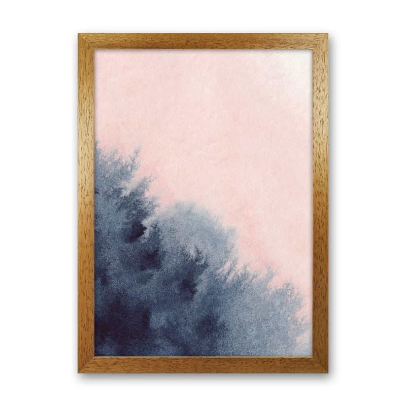 Sand Pink and Navy Watercolour 03 Art Print by Pixy Paper Oak Grain