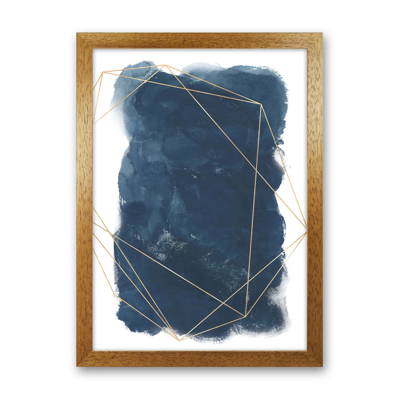 Aztec Navy Watercolour Art Print by Pixy Paper Oak Grain