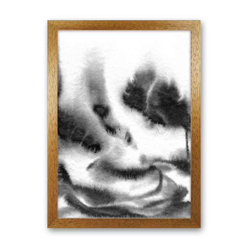 Majestic Monochrome Watercolour 06 Art Print by Pixy Paper Oak Grain