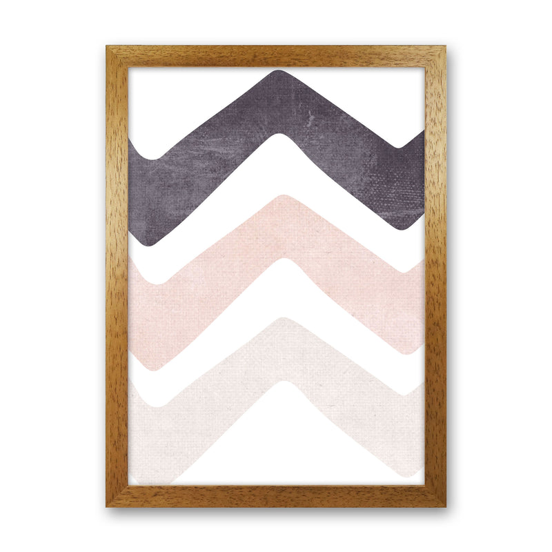 Zig zags pink cotton Art Print by Pixy Paper Oak Grain