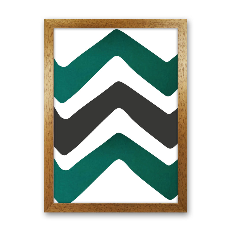 Zig zags emerald Art Print by Pixy Paper Oak Grain