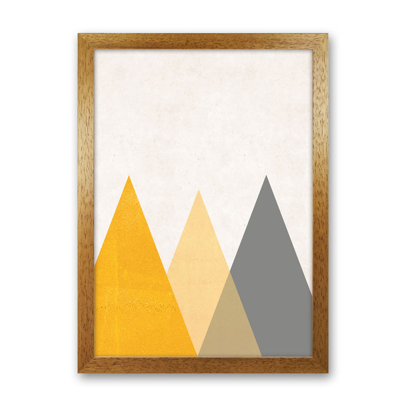 Mountains mustard Art Print by Pixy Paper Oak Grain