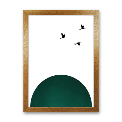 Rising sun emerald Art Print by Pixy Paper Oak Grain