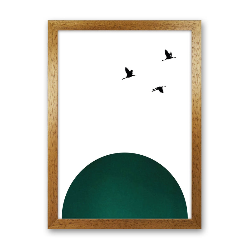 Rising sun emerald Art Print by Pixy Paper Oak Grain