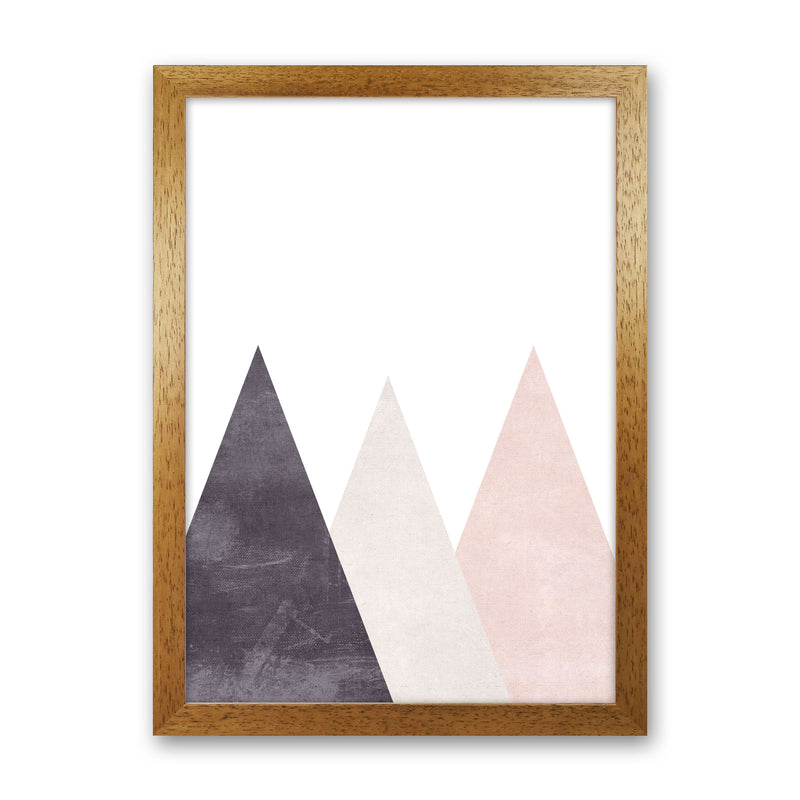 Mountains pink cotton Art Print by Pixy Paper Oak Grain
