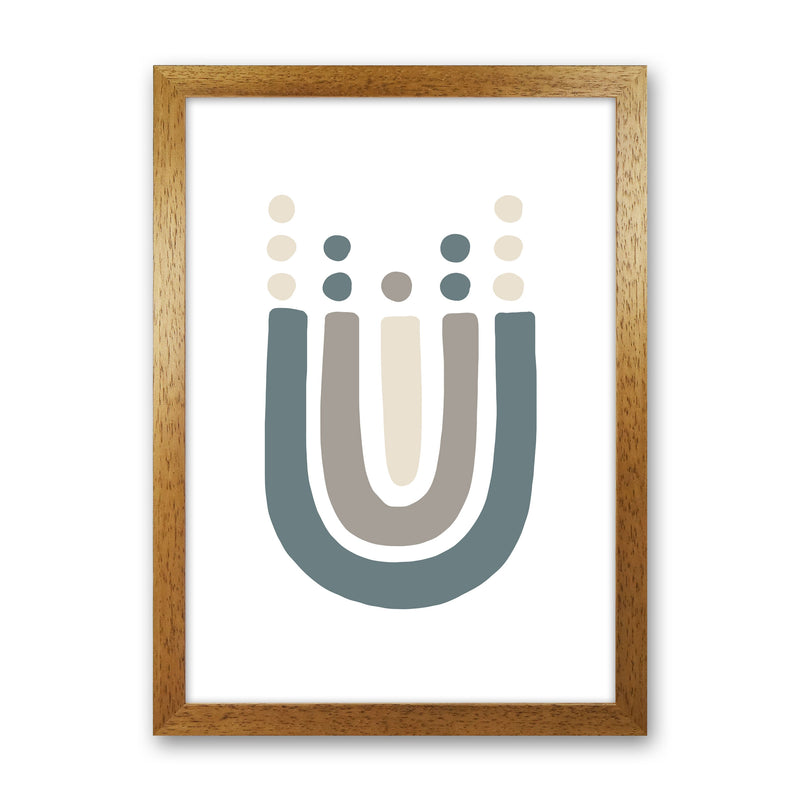 Inspired Upside Down Natural Rainbow White Art Print by Pixy Paper Oak Grain