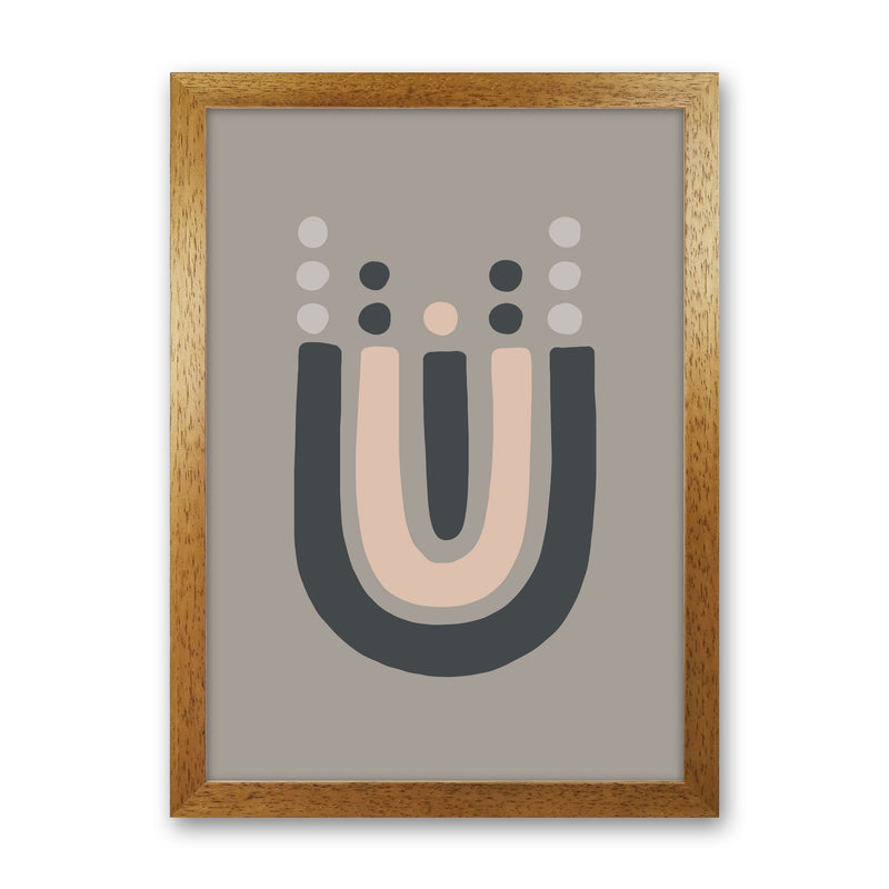 Inspired Upside Down Natural Rainbow Taupe Art Print by Pixy Paper Oak Grain