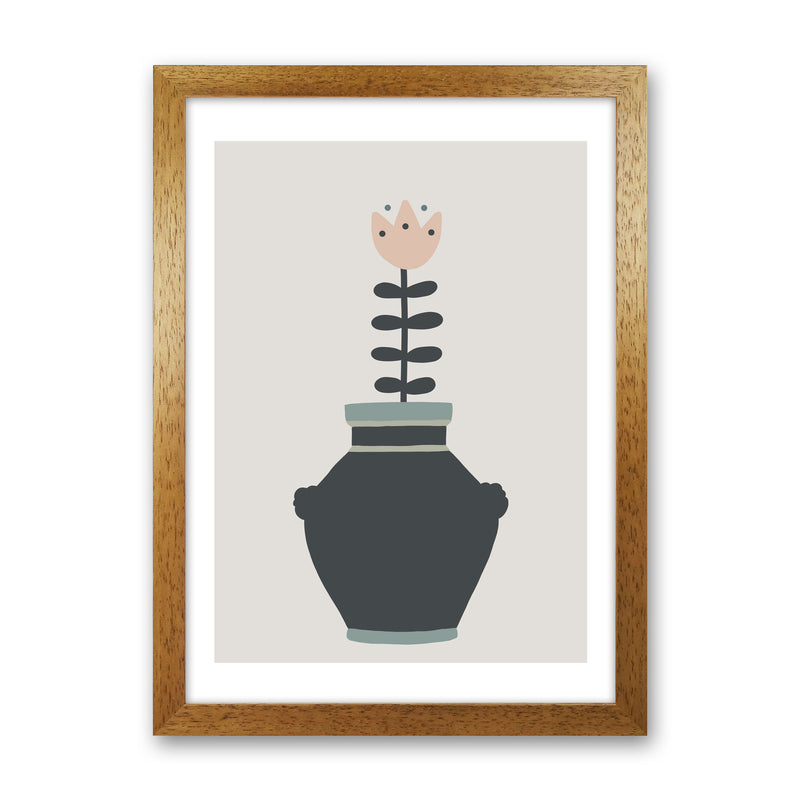 Inspired Plant Pot Stone Art Print by Pixy Paper Oak Grain