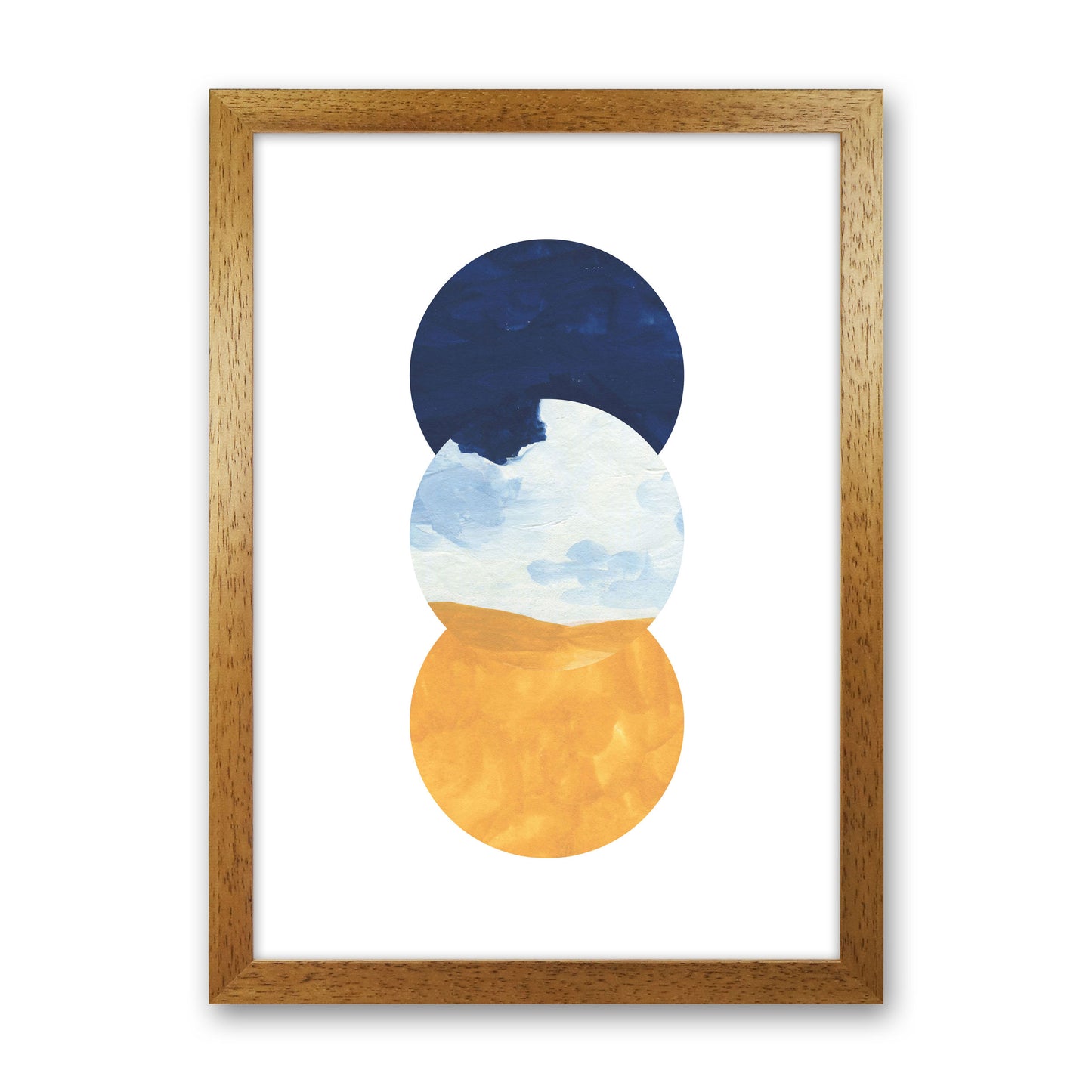 Horizon Abstract Circles  Art Print by Pixy Paper Oak Grain