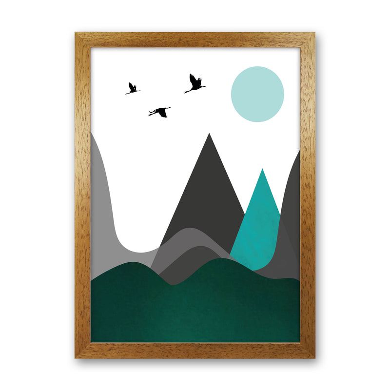Hills and mountains emerald Art Print by Pixy Paper Oak Grain