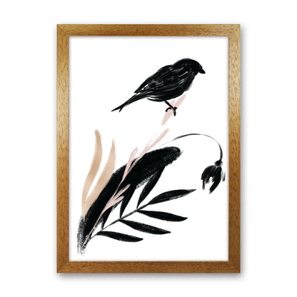 Delicate Floral Bird 04 Art Print by Pixy Paper Oak Grain