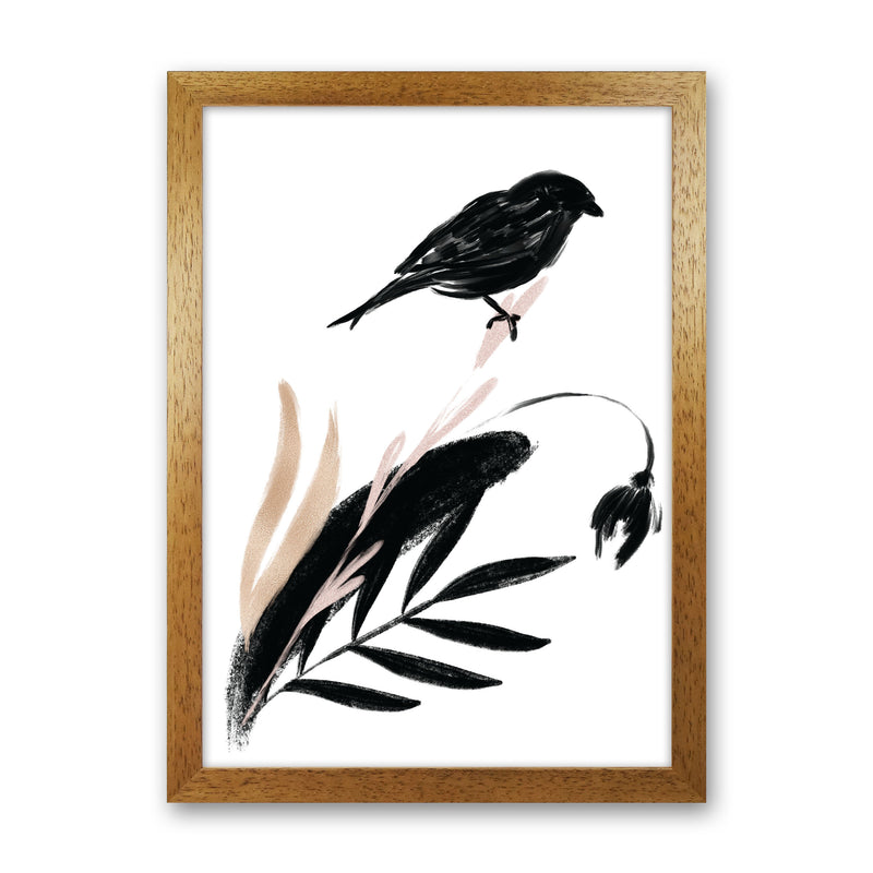 Delicate Floral Bird 04 Art Print by Pixy Paper Oak Grain