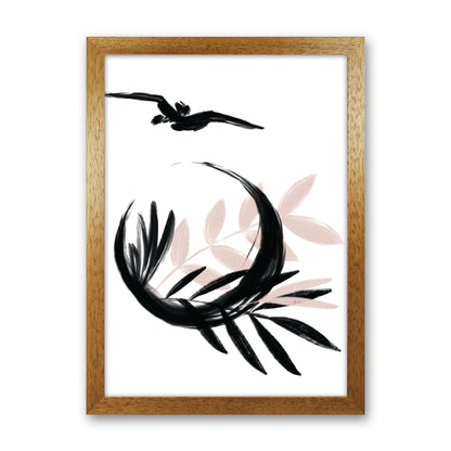 Delicate Floral Moon 08 Art Print by Pixy Paper Oak Grain