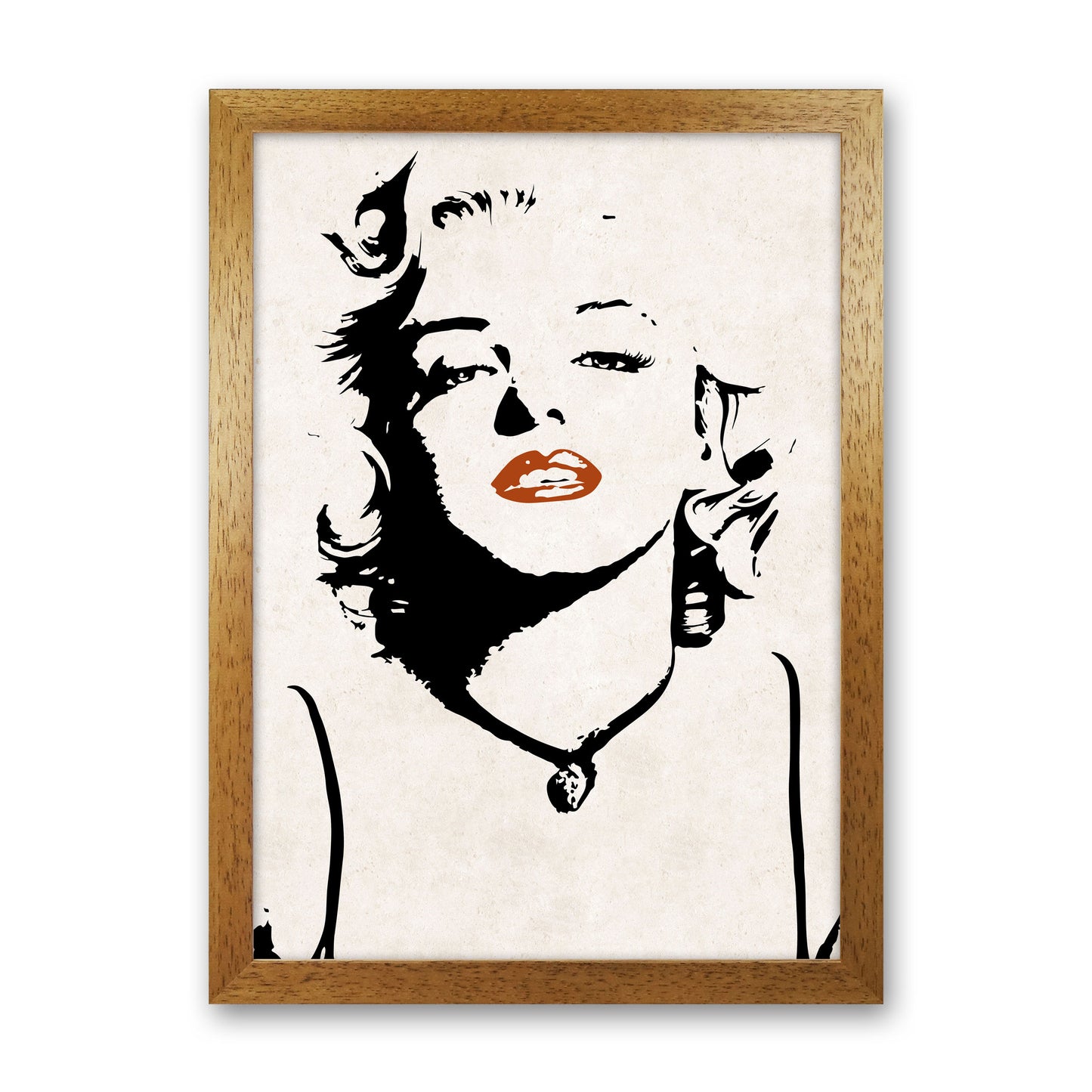 Autumn Marilyn abstract Art Print by Pixy Paper Oak Grain