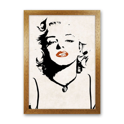 Autumn Marilyn abstract Art Print by Pixy Paper Oak Grain