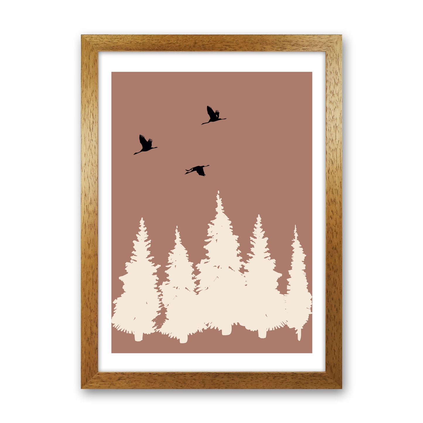 Autumn Rowan abstract Art Print by Pixy Paper Oak Grain
