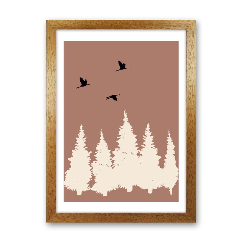 Autumn Rowan abstract Art Print by Pixy Paper Oak Grain
