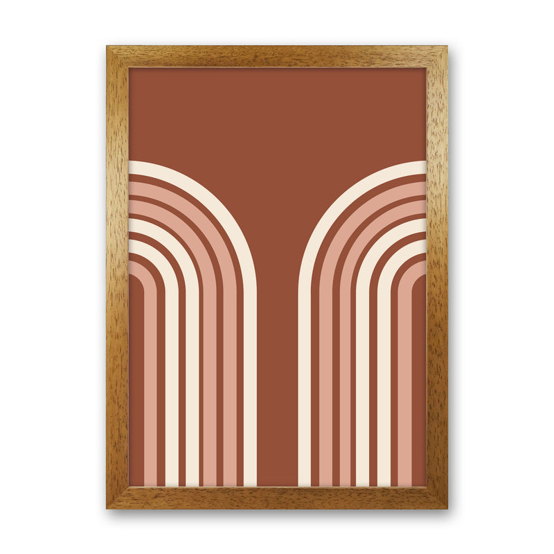 Autumn Double Rainbow abstract Art Print by Pixy Paper Oak Grain