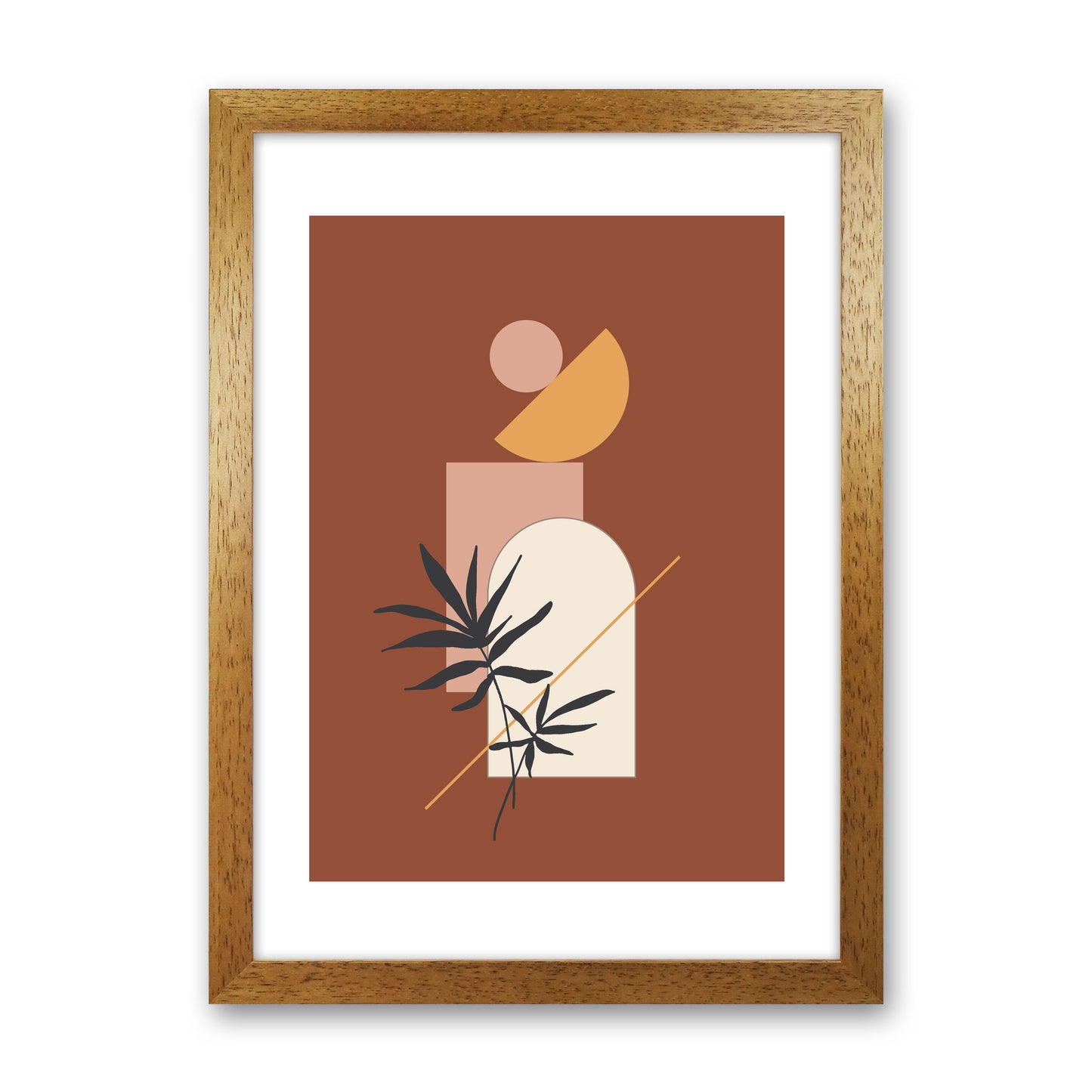 Autumn Fern abstract Art Print by Pixy Paper Oak Grain