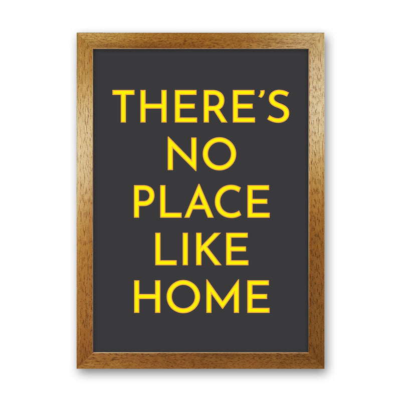 There's No Place Like Home Neon Art Print by Pixy Paper Oak Grain