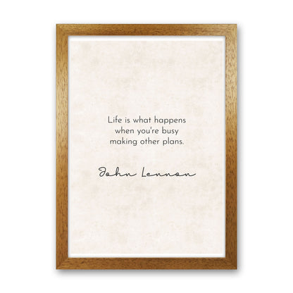 Life - John Lennon Art Print by Pixy Paper Oak Grain