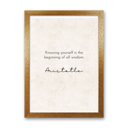 Knowing Yourself - Aristotle Art Print by Pixy Paper Oak Grain