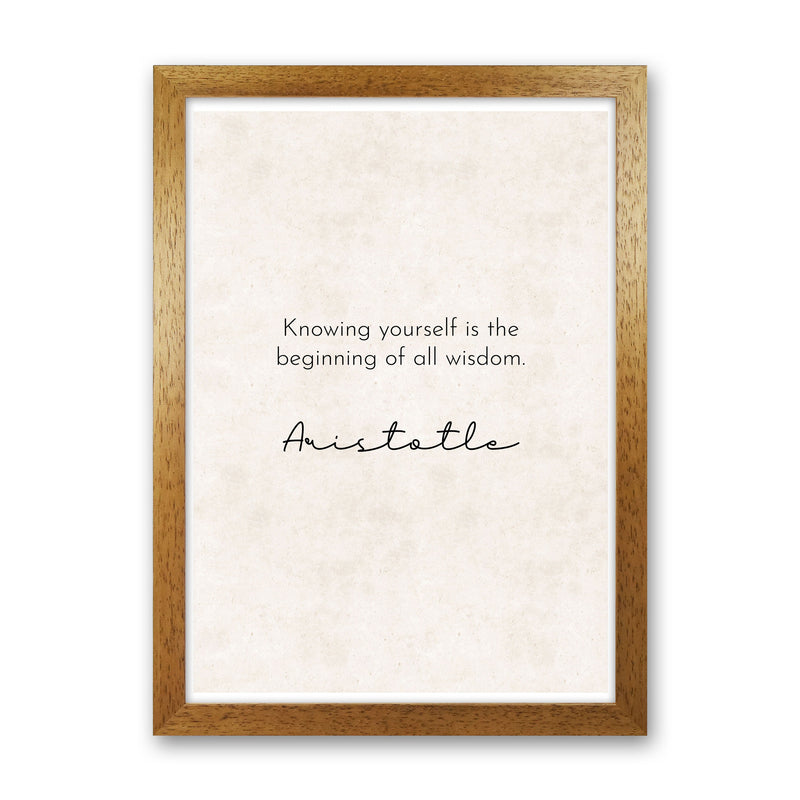 Knowing Yourself - Aristotle Art Print by Pixy Paper Oak Grain