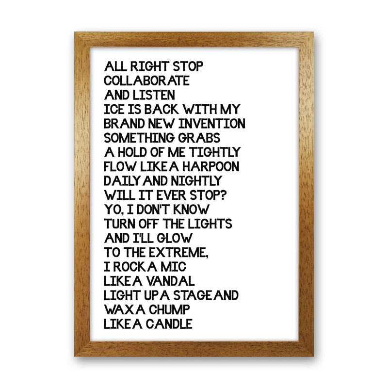 Ice Ice Baby Art Print by Pixy Paper Oak Grain