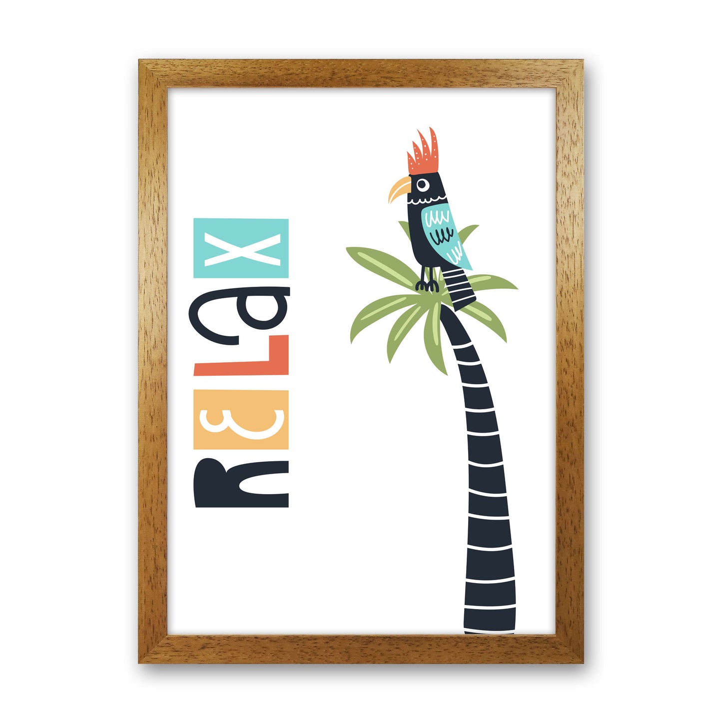 Relax bird Art Print by Pixy Paper Oak Grain
