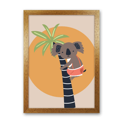 Koala in tree Neutral kids Art Print by Pixy Paper Oak Grain