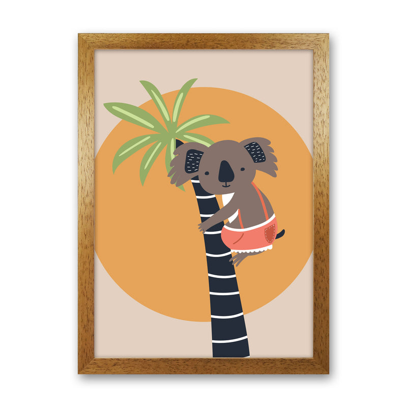 Koala in tree Neutral kids Art Print by Pixy Paper Oak Grain