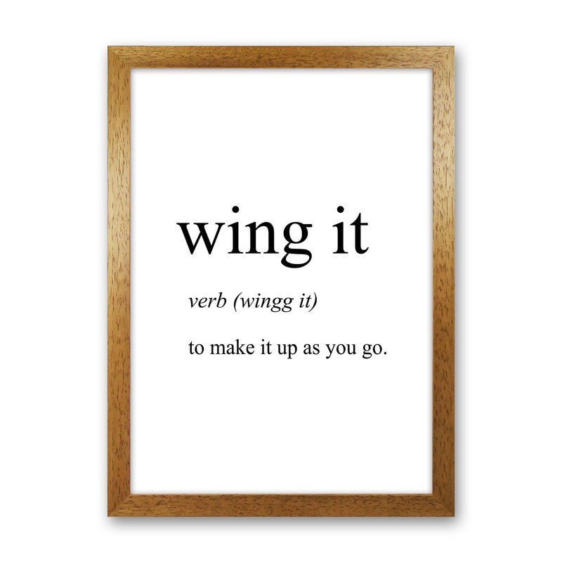 Wing It Definition Art Print by Pixy Paper Oak Grain