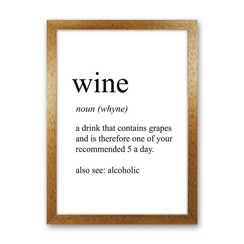 Wine Definition Art Print by Pixy Paper Oak Grain