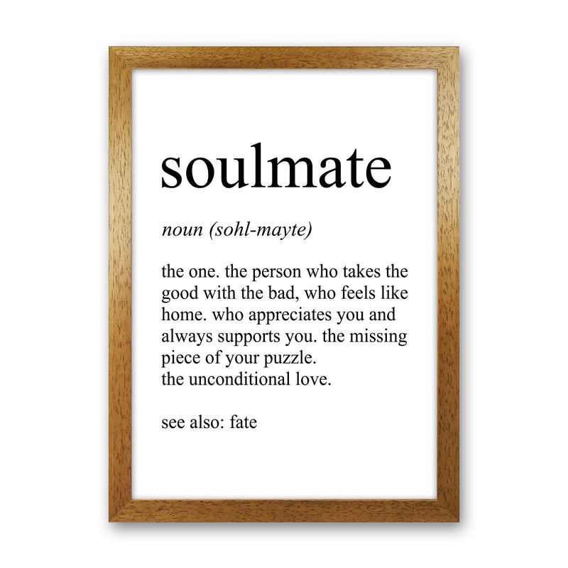 Soulmate Definition Art Print by Pixy Paper Oak Grain
