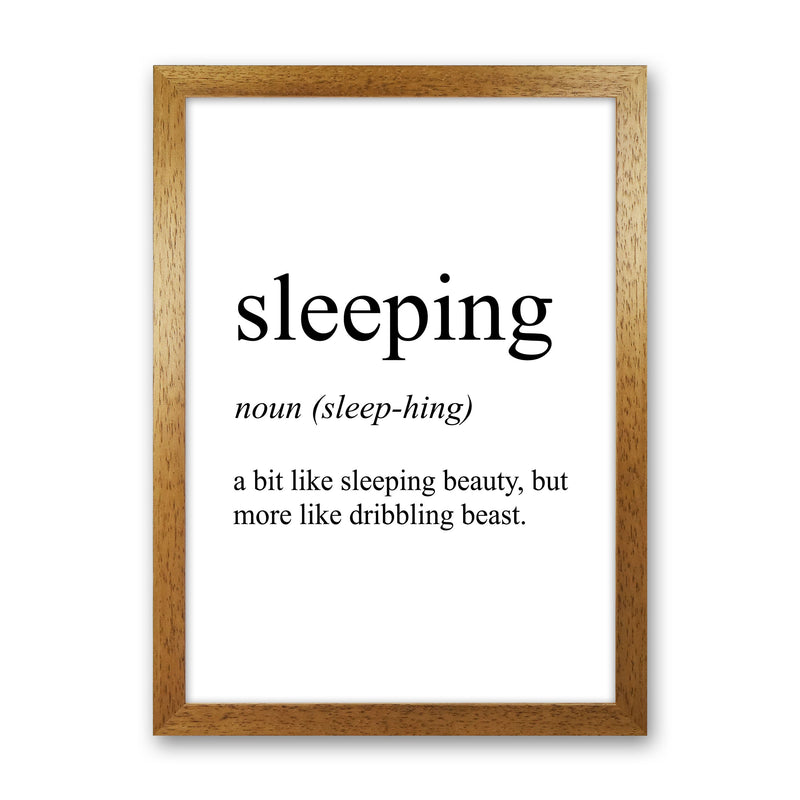 Sleeping Definition Art Print by Pixy Paper Oak Grain
